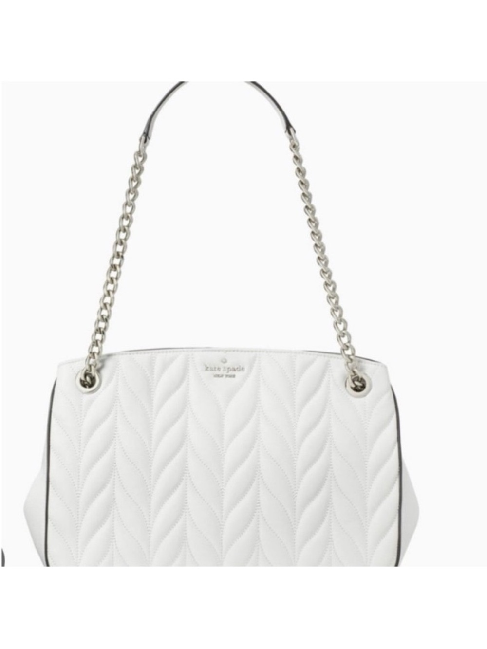 kate spade Medium Convertible Briar Lane Quilted White Shoulder Bag